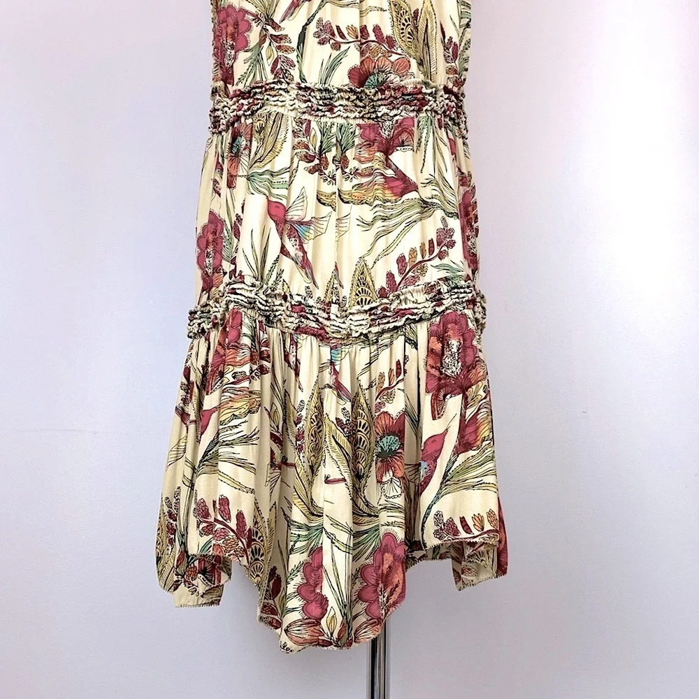 Free People Haze Tank Top with Hummingbirds size small